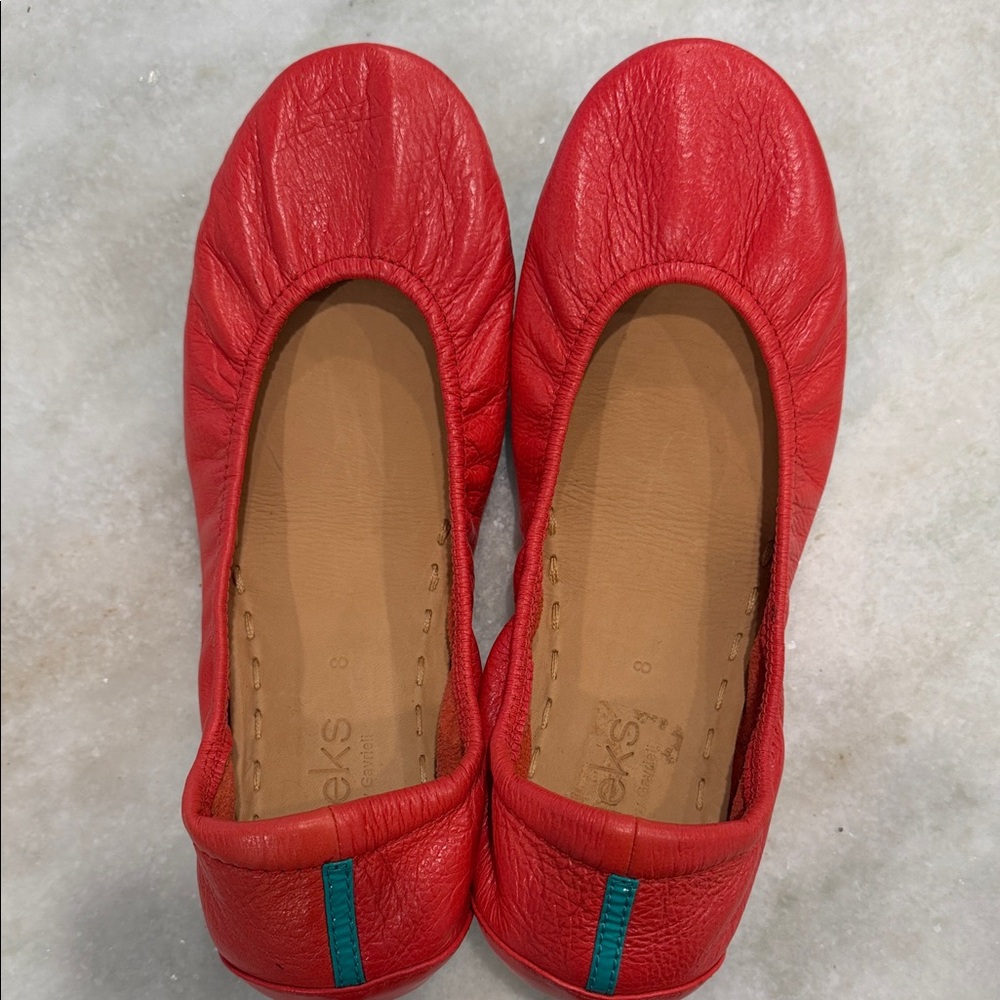 Tieks Red Leather Flats